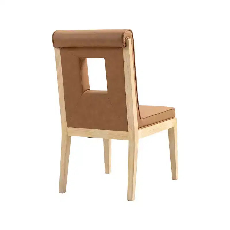 Meridian Furniture, Chaise de salle à manger Gwendolyn en cuir végétalien, lot de 2