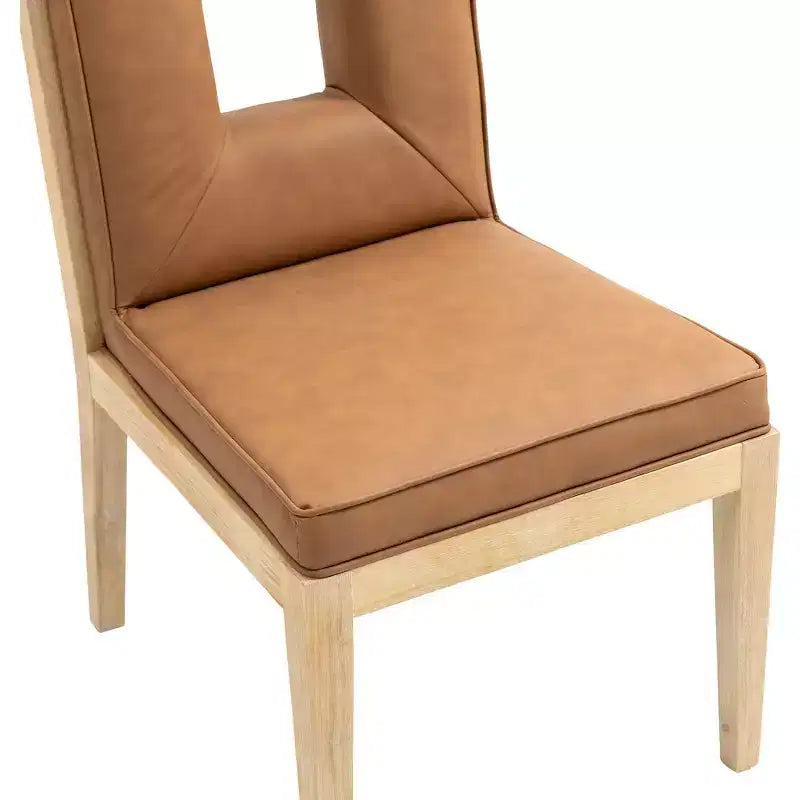 Meridian Furniture, Chaise de salle à manger Gwendolyn en cuir végétalien, lot de 2