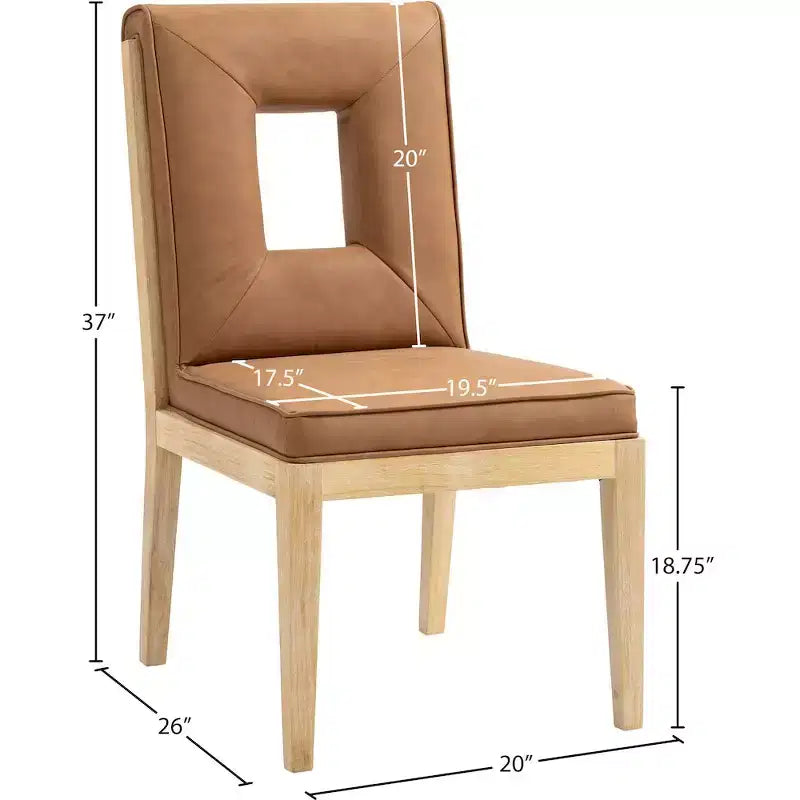 Meridian Furniture, Chaise de salle à manger Gwendolyn en cuir végétalien, lot de 2