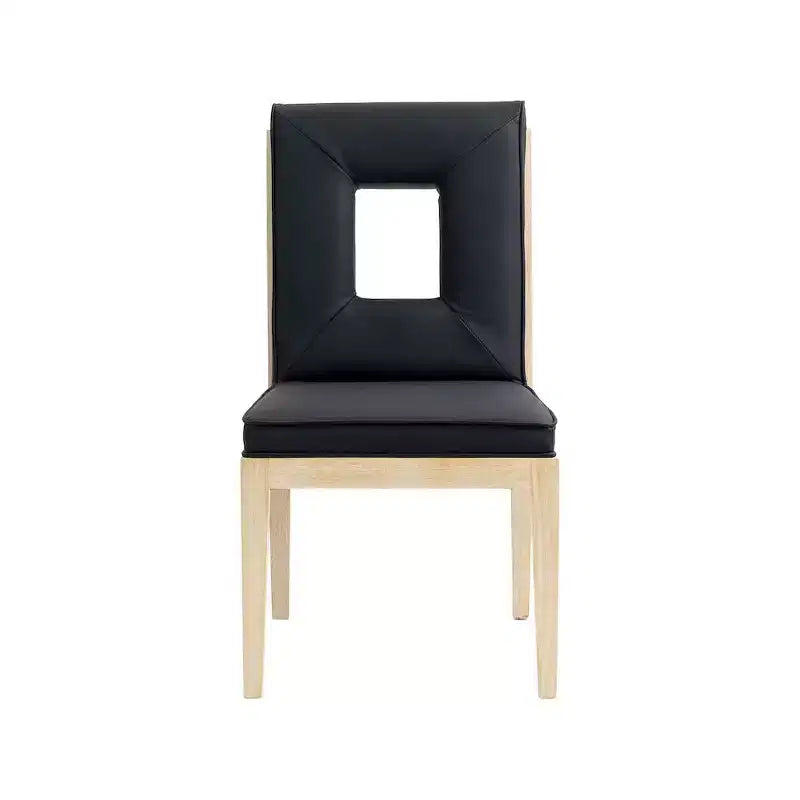 Meridian Furniture, Chaise de salle à manger Gwendolyn en cuir végétalien, lot de 2