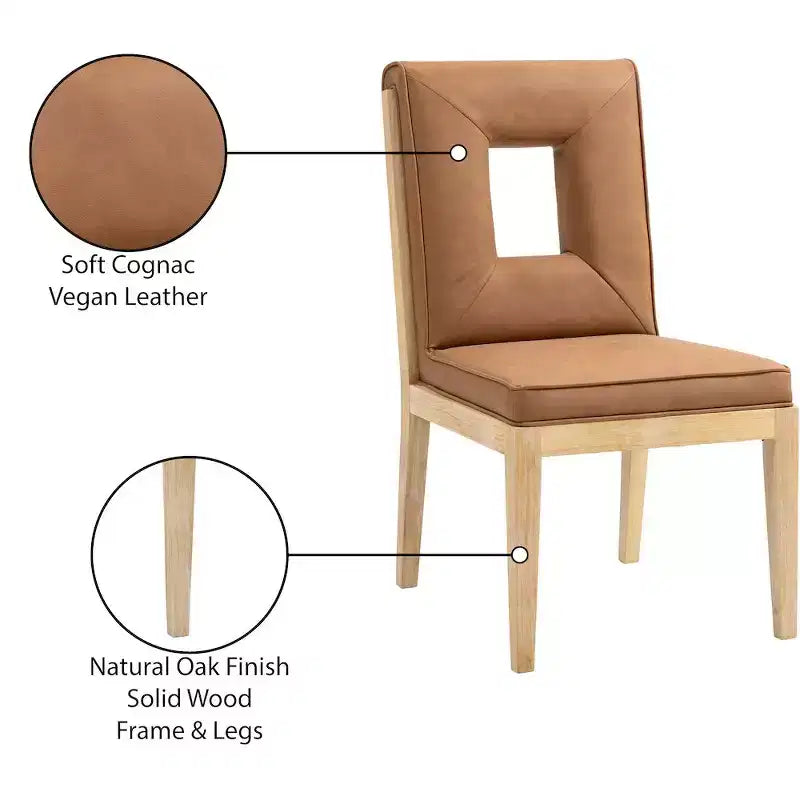 Meridian Furniture, Chaise de salle à manger Gwendolyn en cuir végétalien, lot de 2