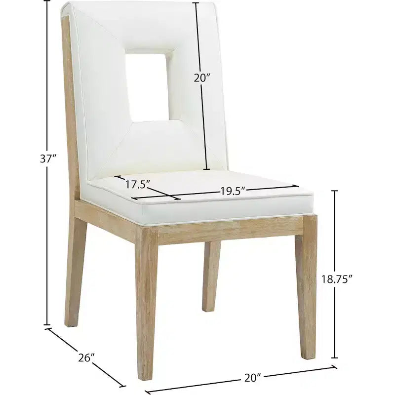 Meridian Furniture, Chaise de salle à manger Gwendolyn en cuir végétalien, lot de 2