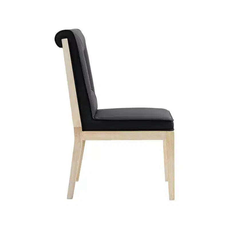 Meridian Furniture, Chaise de salle à manger Gwendolyn en cuir végétalien, lot de 2