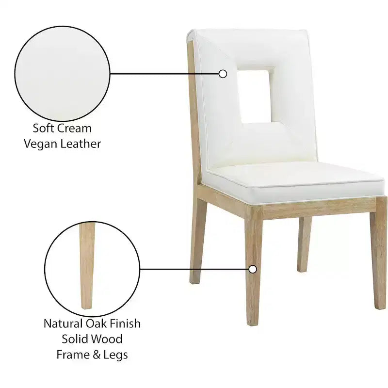 Meridian Furniture, Chaise de salle à manger Gwendolyn en cuir végétalien, lot de 2