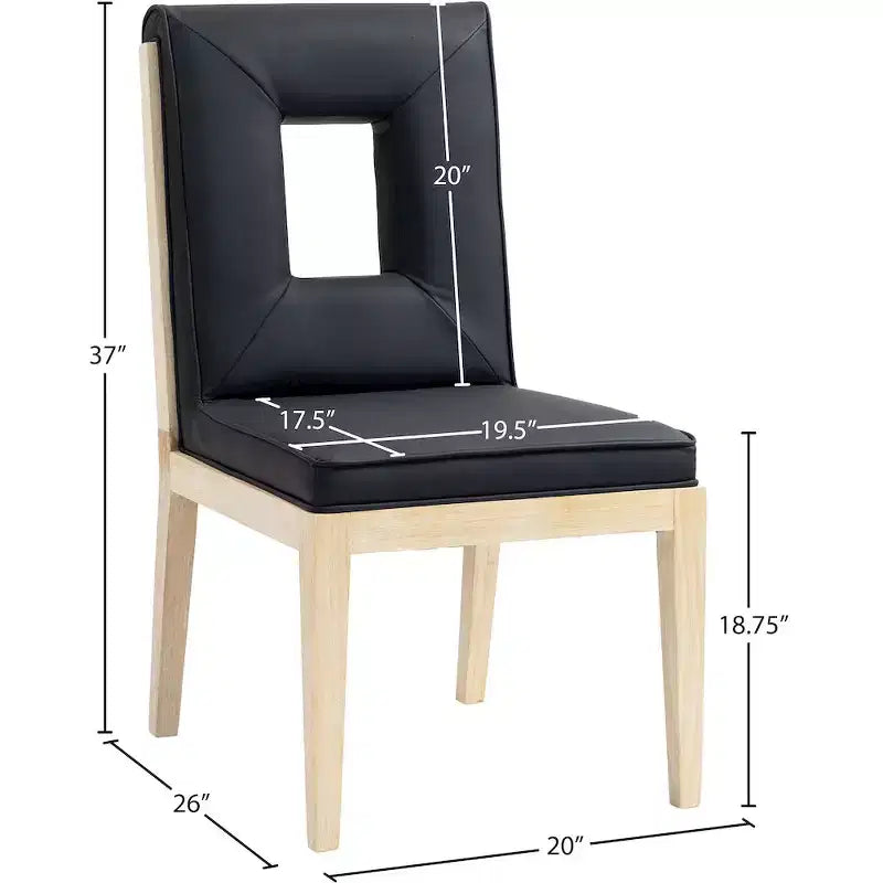 Meridian Furniture, Chaise de salle à manger Gwendolyn en cuir végétalien, lot de 2