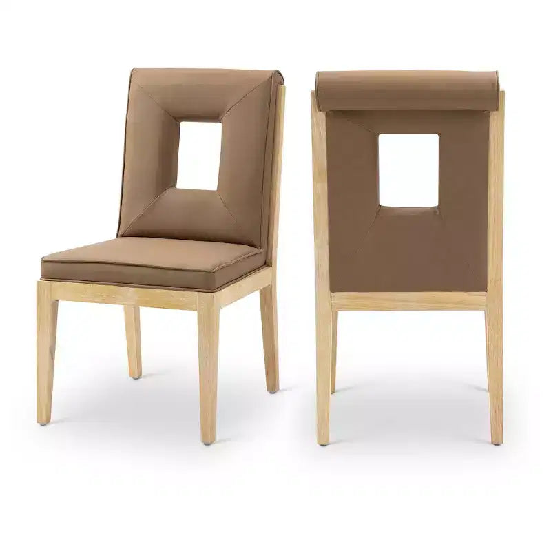 Meridian Furniture, Chaise de salle à manger Gwendolyn en cuir végétalien, lot de 2