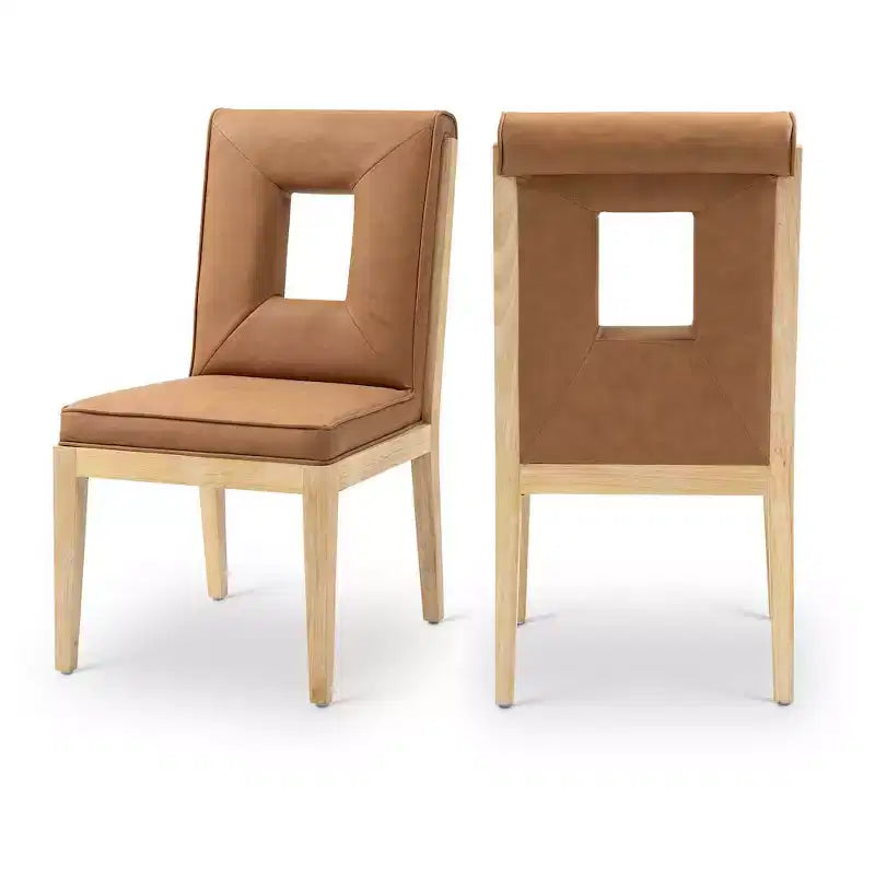 Meridian Furniture, Chaise de salle à manger Gwendolyn en cuir végétalien, lot de 2