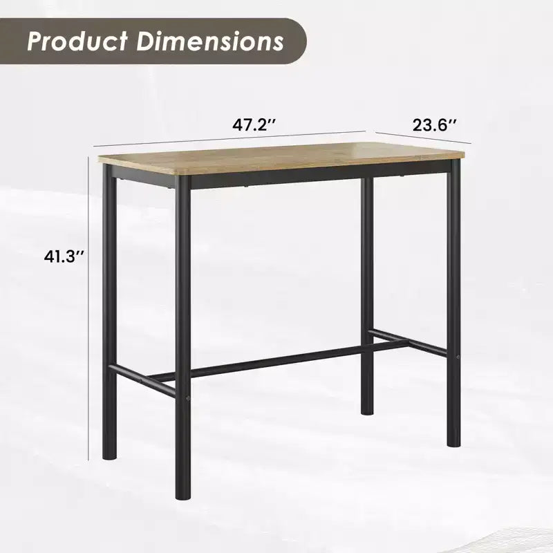Table de bar PexFix 47, hauteur comptoir, tables à manger rectangulaires pour café, cuisine et salle d'étude