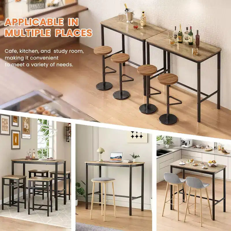 Table de bar PexFix 47, hauteur comptoir, tables à manger rectangulaires pour café, cuisine et salle d'étude