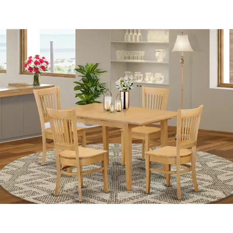 HomeStock Dropleaf Dining Table Set Kitchen Dining Black Cherry