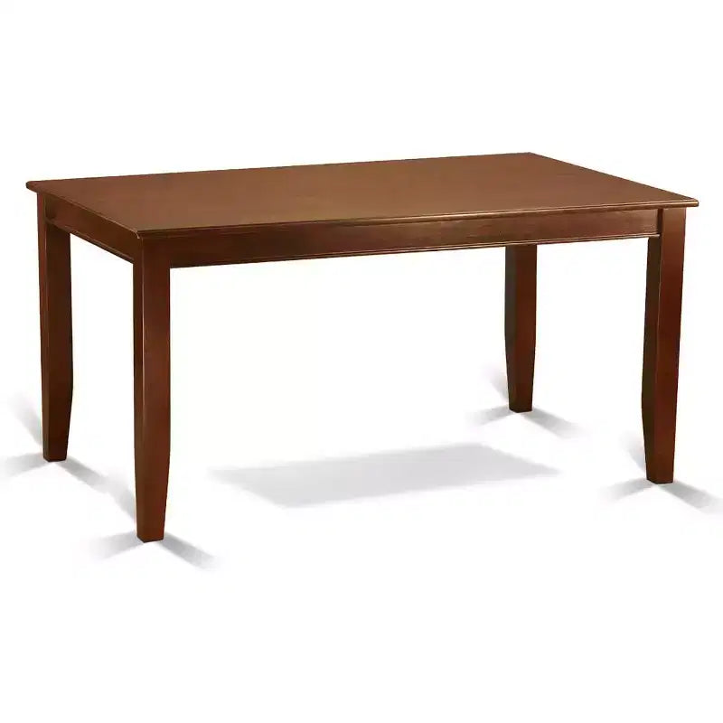 Ensemble de salle à manger 7 pièces HomeStock avec table et chaises Parsons en tissu de lin acajou