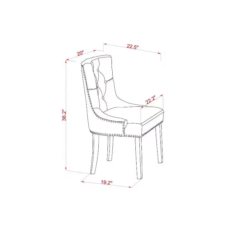 Ensemble de salle à manger 7 pièces HomeStock avec table et chaises Parsons en tissu de lin acajou