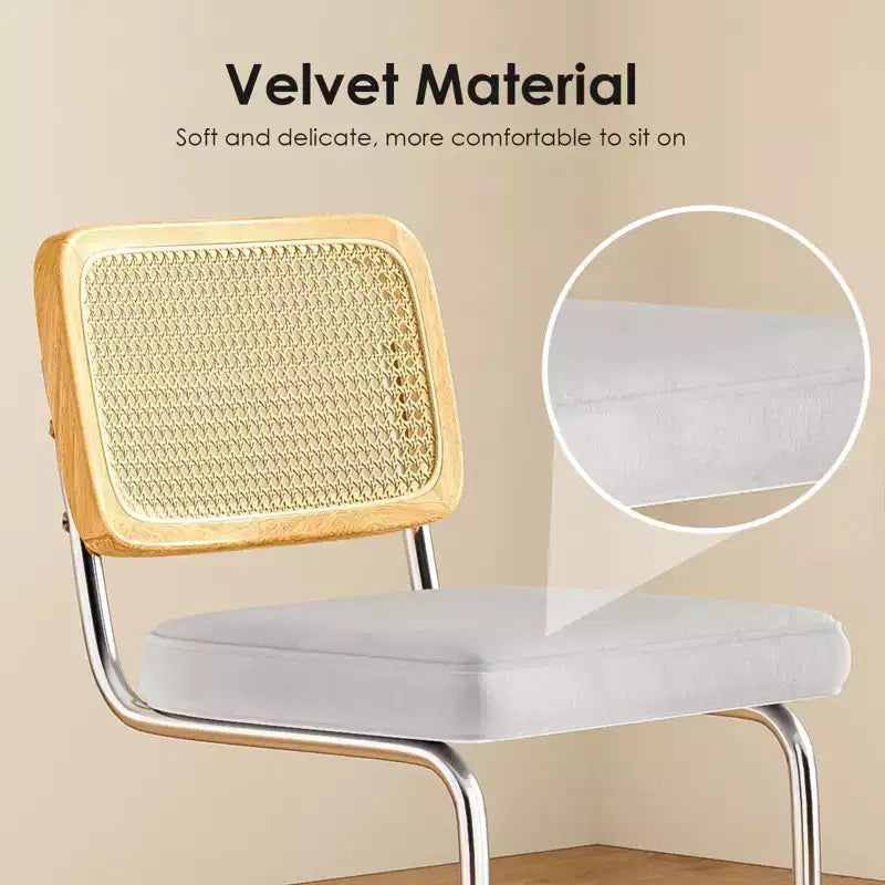 PexFix Lot de 2 tabourets de bar hauteur comptoir en velours rembourré avec dossier en rotin, tabourets de 76 cm, chaises de bar sans accoudoirs pour îlot de cuisine, gris
