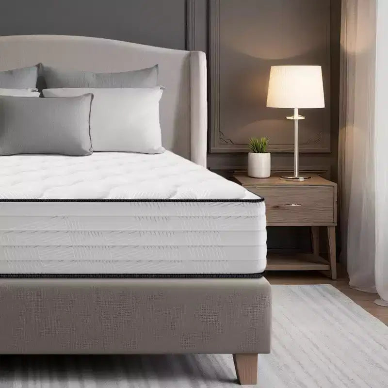 Matelas Hybride Swedrea, Mousse à Mémoire de Forme Respirante Refroidissante (Fermeté Moyenne), en Boîte, Blanc