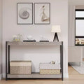 Console Table with Storage - 2-Tier Farmhouse Sofa Table for Living Room, Entryway (Rustic Wood & Metal Design, Easy Assembly)