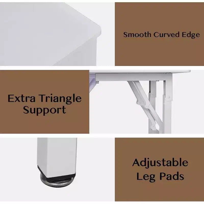 Karlhome Table de manucure rectangulaire de 118 cm en MDF blanc avec 2 tiroirs, armoire, portes et collecteur de poussière électrique