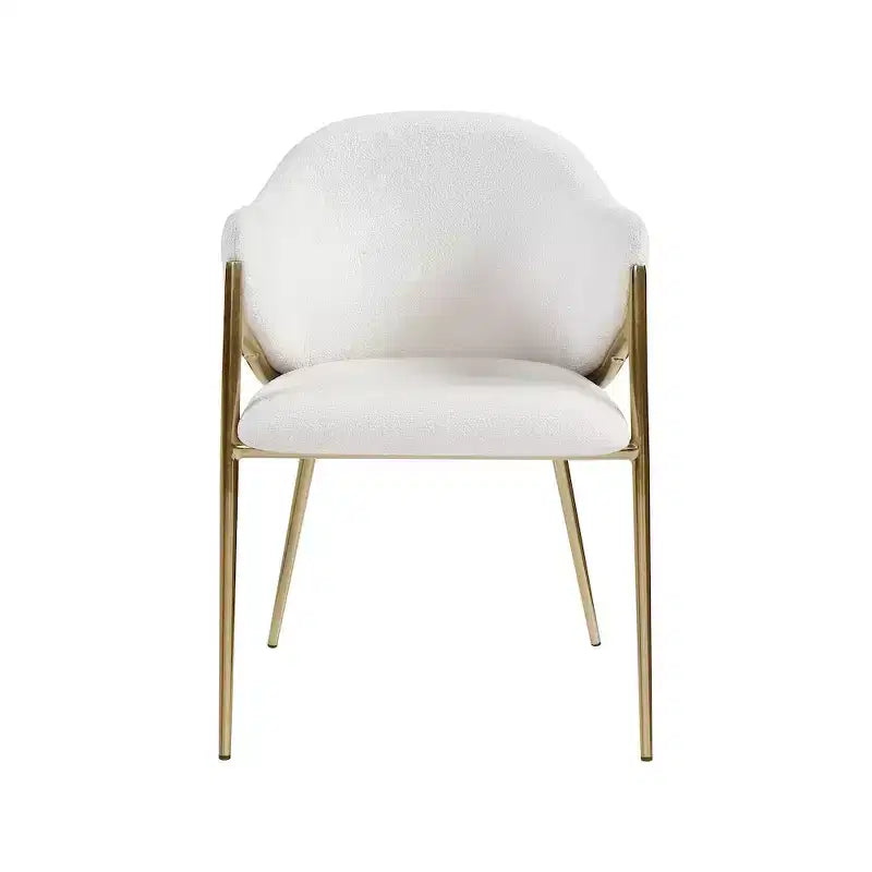 Meridian Furniture, Chaises de salle à manger Nial en tissu bouclé, ensemble de 2