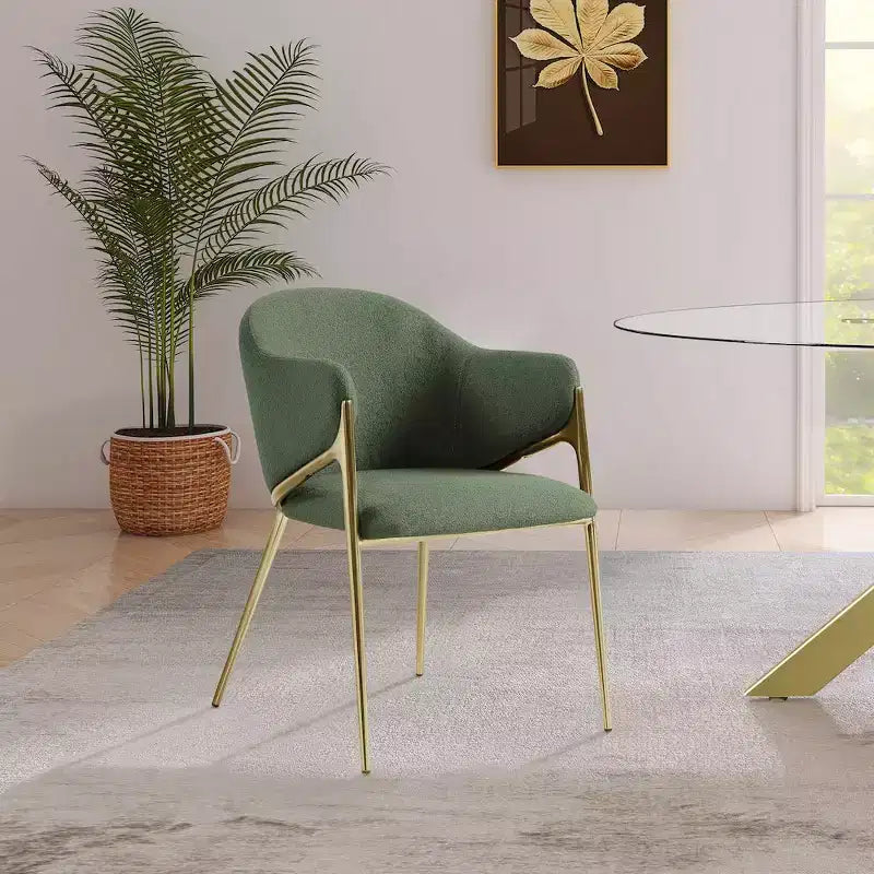 Meridian Furniture, Chaises de salle à manger Nial en tissu bouclé, ensemble de 2