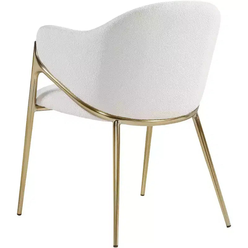 Meridian Furniture, Chaises de salle à manger Nial en tissu bouclé, ensemble de 2