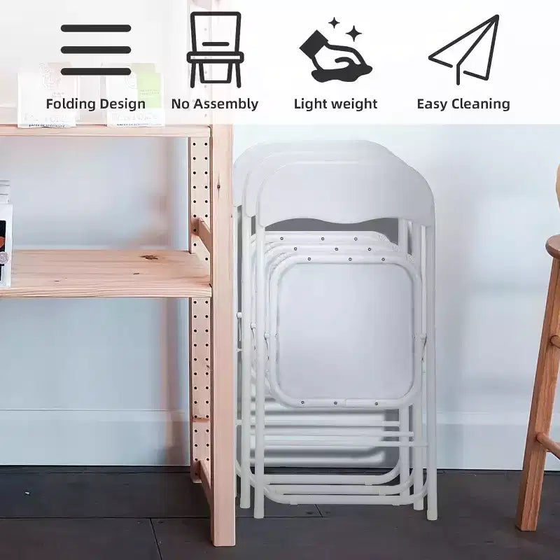 Chaises pliantes, chaises pliantes portables en métal avec coussin pour événements intérieurs et extérieurs, patins antidérapants, chaises empilables