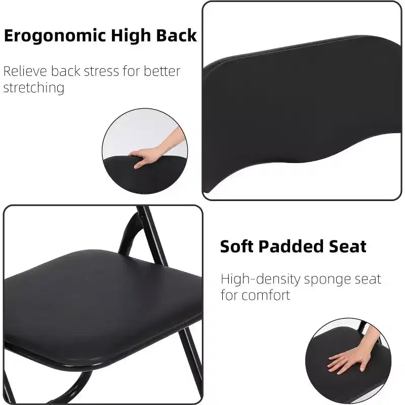 Chaises pliantes, chaises pliantes portables en métal avec coussin pour événements intérieurs et extérieurs, patins antidérapants, chaises empilables