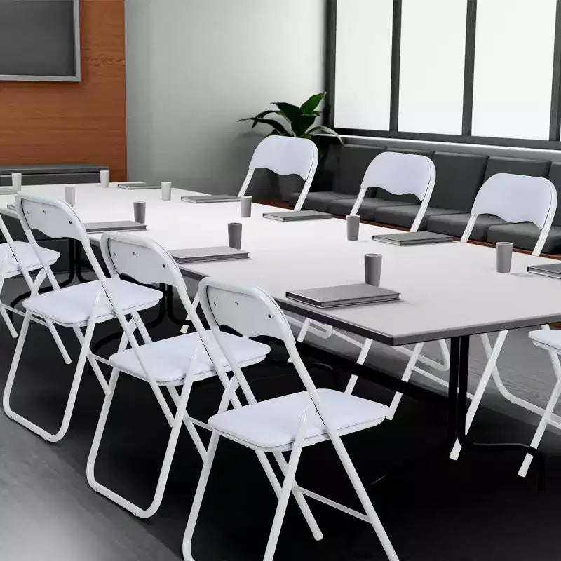 Chaises pliantes, chaises pliantes portables en métal avec coussin pour événements intérieurs et extérieurs, patins antidérapants, chaises empilables