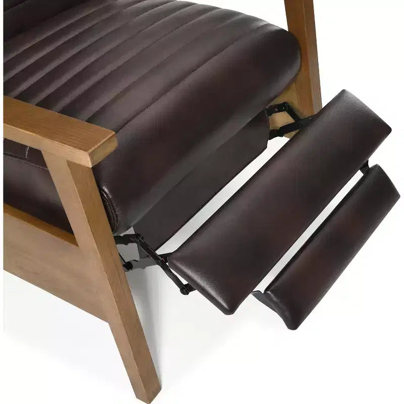 Fauteuil inclinable GDFStudio Leopold moderne 41.5 en bois et similicuir à dossier inclinable