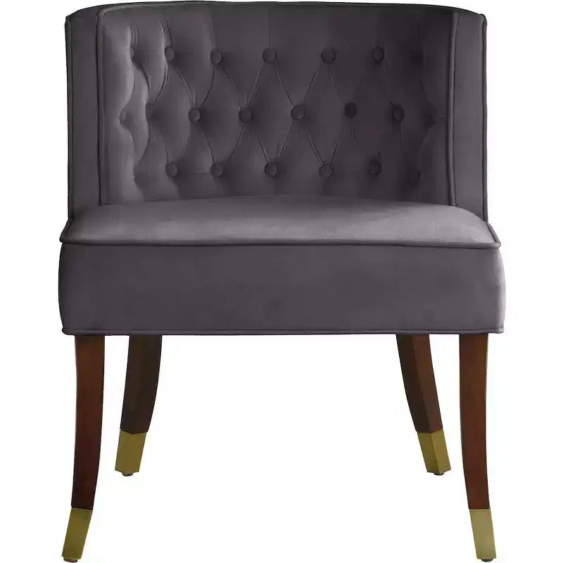 Meridian Furniture, Chaises de salle à manger en velours Perry, lot de 2