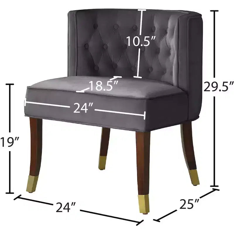 Meridian Furniture, Chaises de salle à manger en velours Perry, lot de 2