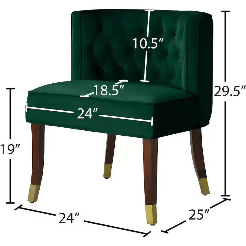 Meridian Furniture, Chaises de salle à manger en velours Perry, lot de 2