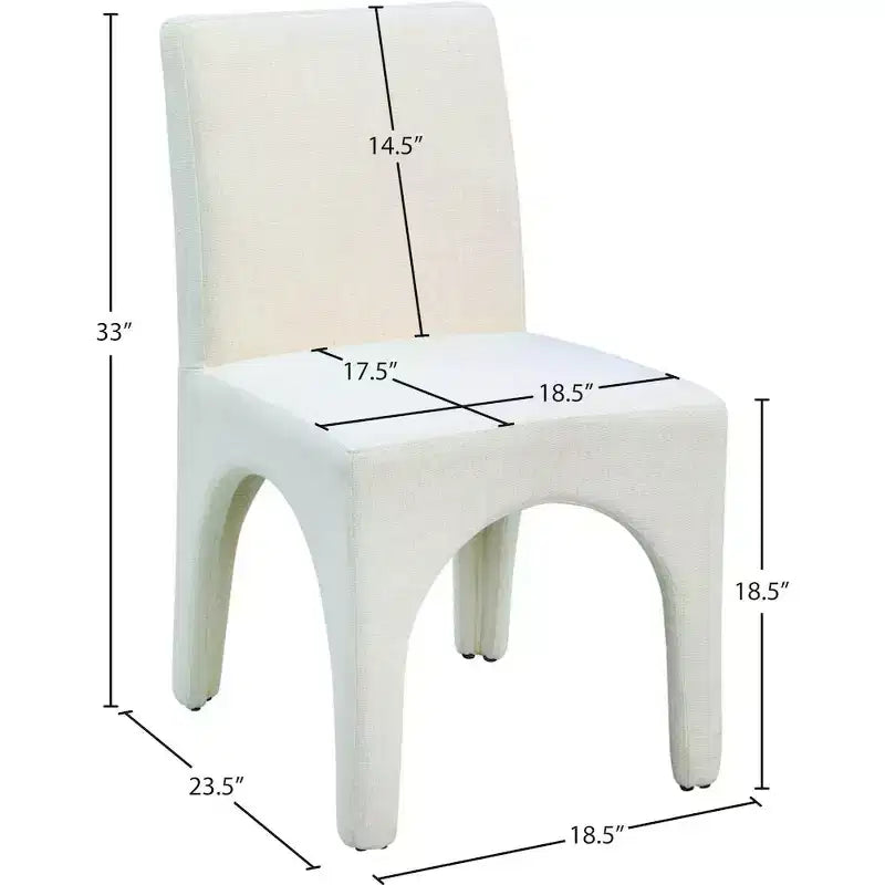 Meridian Furniture, Chaises de salle à manger en tissu texturé lin Gramercy, lot de 2