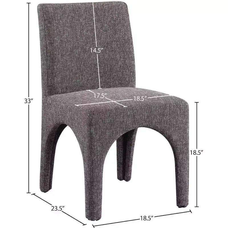 Meridian Furniture, Chaises de salle à manger en tissu texturé lin Gramercy, lot de 2