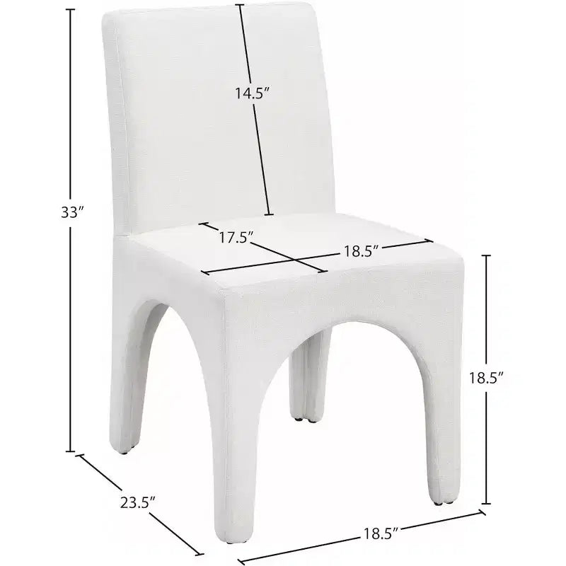 Meridian Furniture, Chaises de salle à manger en tissu texturé lin Gramercy, lot de 2