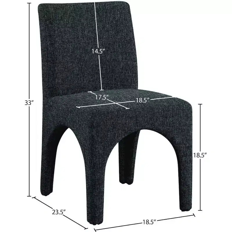 Meridian Furniture, Chaises de salle à manger en tissu texturé lin Gramercy, lot de 2