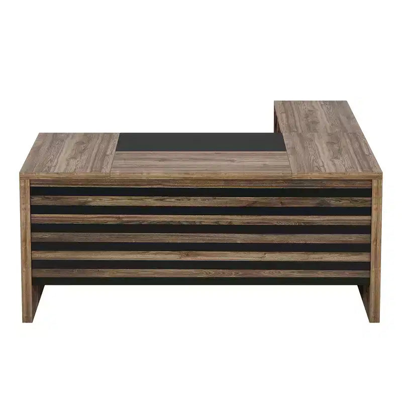 Ensemble de bureau MAYEERTY 62.2 : Caisson mobile, capacité de 204 kg, design rayé noir et gris