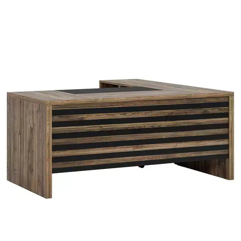 Ensemble de bureau MAYEERTY 62.2 : Caisson mobile, capacité de 204 kg, design rayé noir et gris