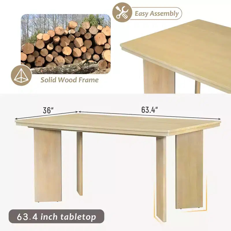 Ensemble de salle à manger GDFStudio Felton moderne 7 pièces en bois rembourré