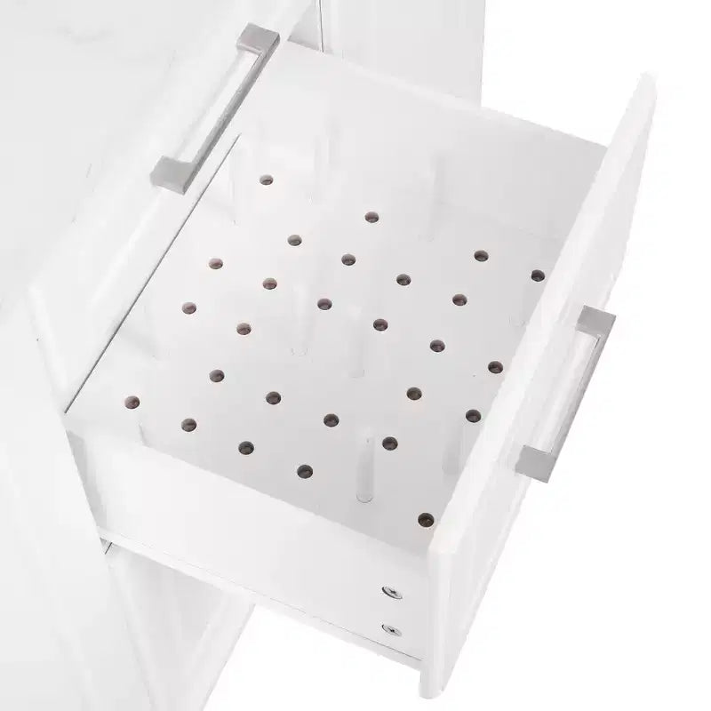 Îlot de cuisine Whisen 50,7, meuble poubelle inclinable, organiseur coulissant, 5 roulettes et abattant