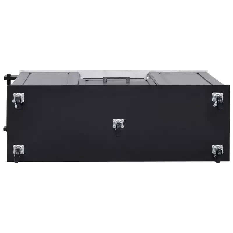 Îlot de cuisine Whisen 50,7, meuble poubelle inclinable, organiseur coulissant, 5 roulettes et abattant