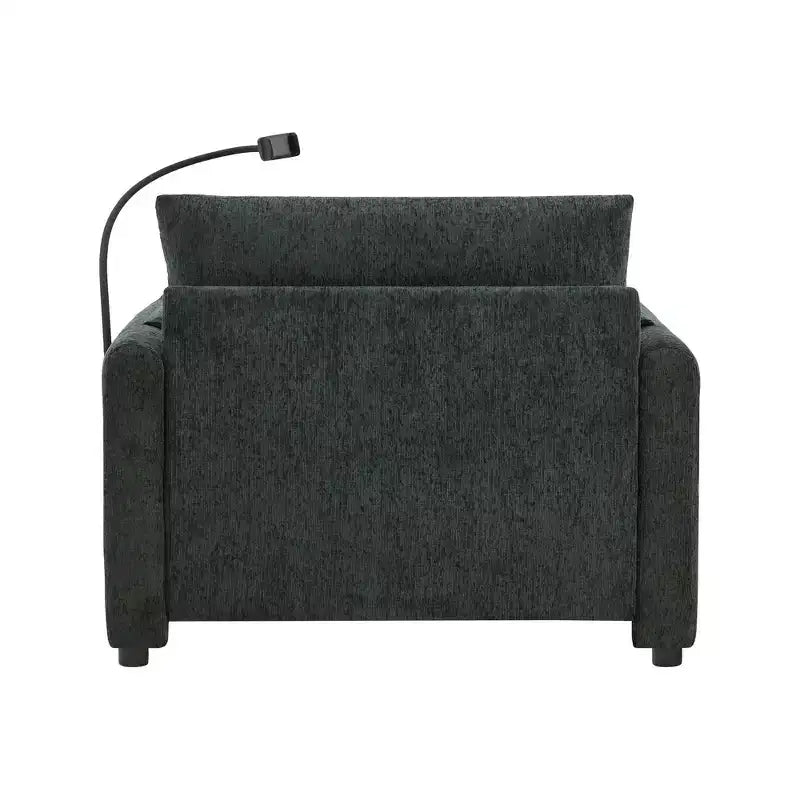 Fauteuil et chaise longue individuels en chenille surdimensionnés Whisen avec pouf de rangement, support de téléphone réglable, ports de chargement, poches latérales