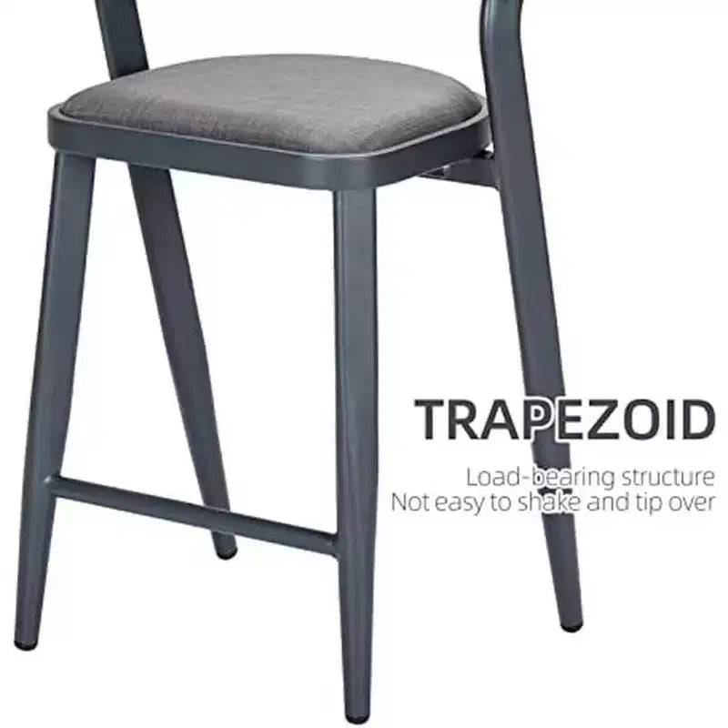 Lot de 2 tabourets de bar en métal Acekool - Bleus, hauteur comptoir avec dossier