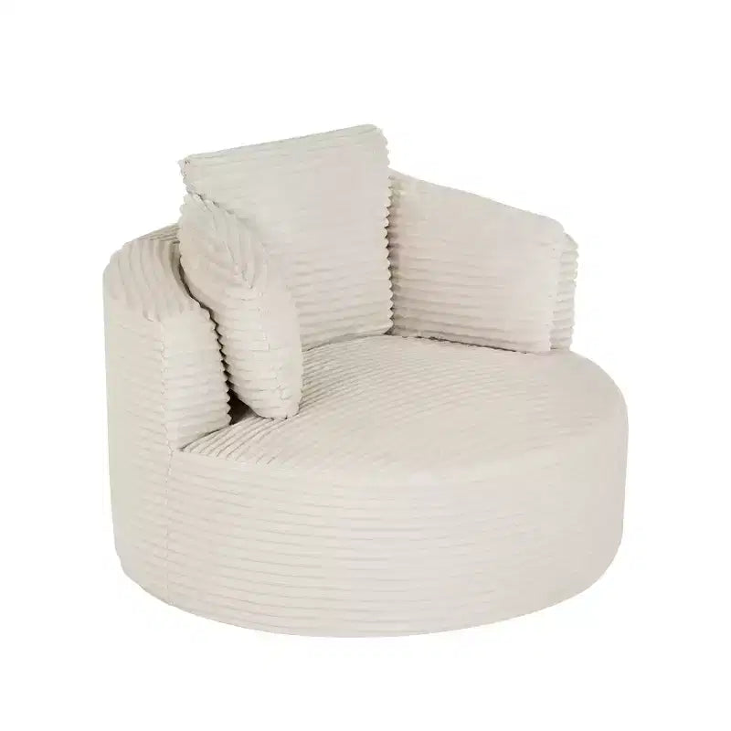 Fauteuil d'appoint en velours côtelé ModernLuxe, fauteuil rond avec dossier rembourré, fauteuil de salon moderne pour salon, bureau et appartement