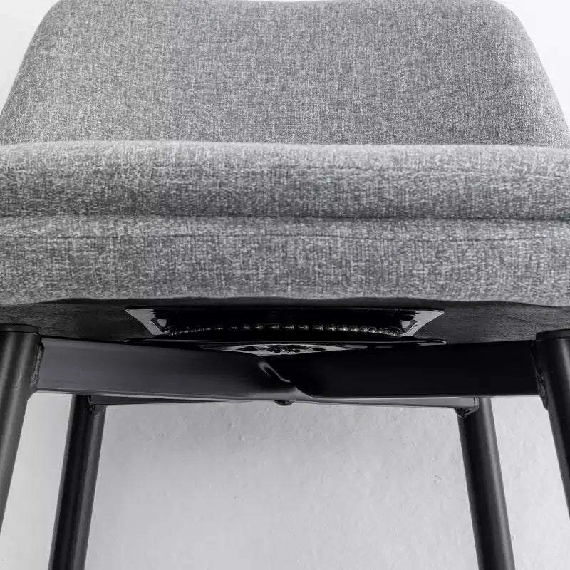 MAYEERTY Lot de 2 tabourets de bar pivotants à hauteur de comptoir, pivot à 360°, hauteur d'assise 65 cm, revêtement en lin gris, pour îlot de cuisine et pub