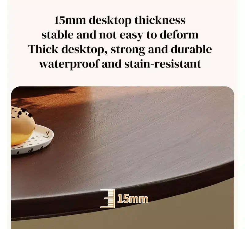 MAYEERTY Table Basse Ronde Moderne en Noyer, Dessus en MDF et Piètement en Acier, Table de Cuisine Ronde Tulipe