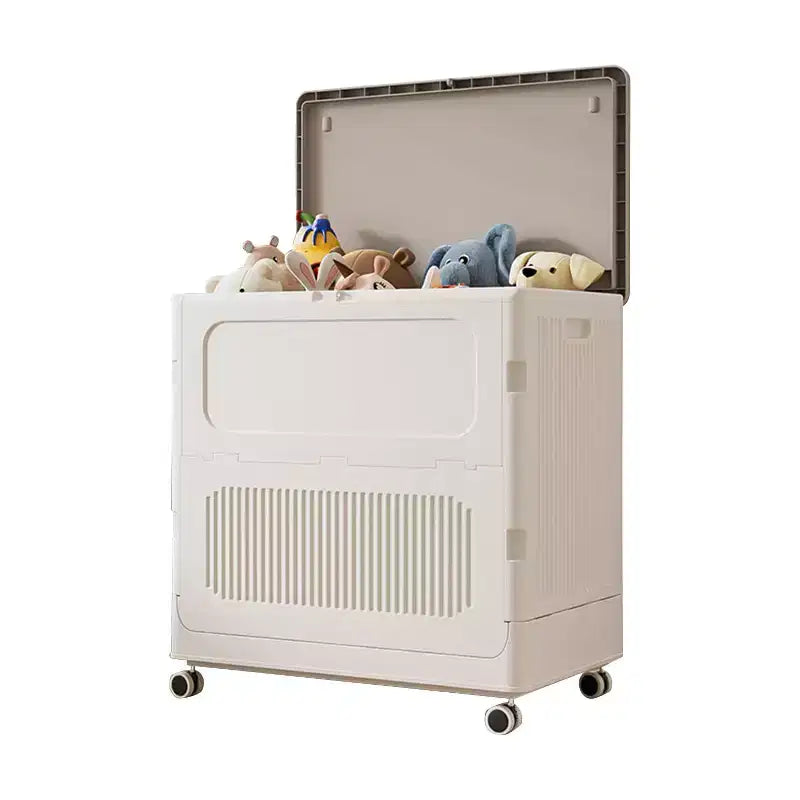 Rolling Laundry Hamper With Lid,Storage Box With Wheels and Lid Large Toy Box for Laundry Room, Nursery Room, Playroom