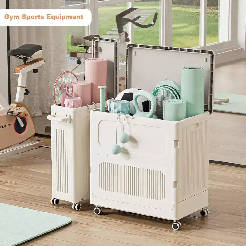 Panier à linge roulant avec couvercle, boîte de rangement avec roues et couvercle, grande boîte à jouets pour buanderie, chambre d'enfant, salle de jeux