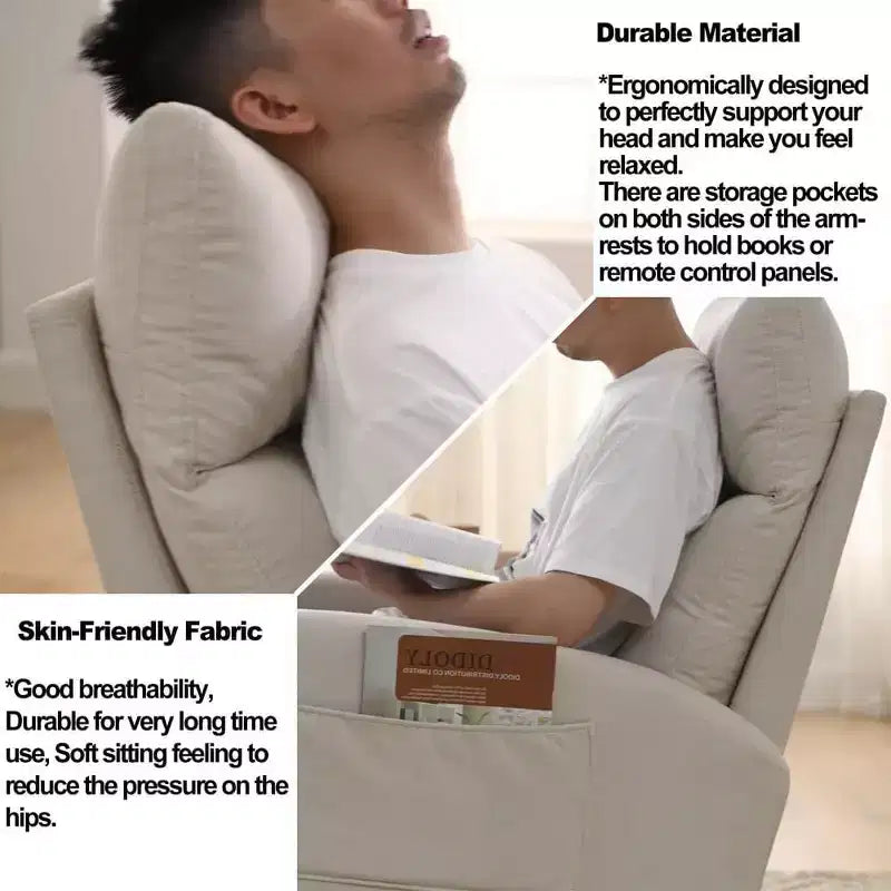 Fauteuil à bascule Acekool Boucle - Planeur moelleux avec poches latérales et dossier haut