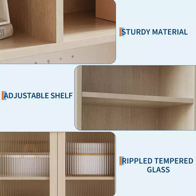 Meuble de cuisine haut de 71 pouces, buffet en bois avec support à micro-ondes et panneau perforé, armoire de rangement autoportante