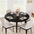 Circular Industrial Dining Table 47, Wood Top with Metal Base Kitchen Table, Seats 4-6, Round Dinner Table for Kitchens & Dining Rooms