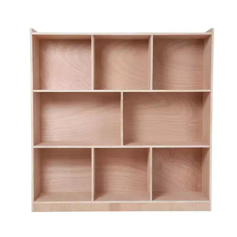 Clothing and Hat Storage Locker 2 Large Compartments 6 Small Compartments Uncoated Wooden Home Storage Organizer